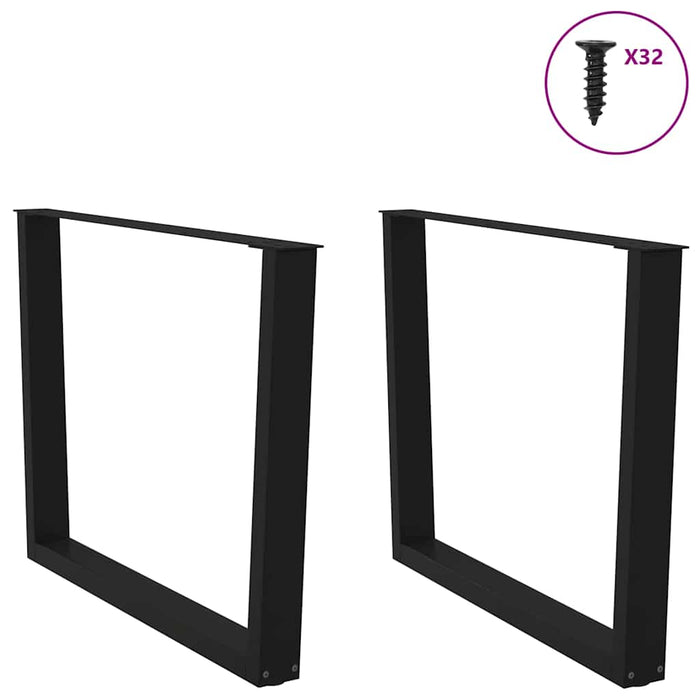 Picioare de masă în formă de V, 2 buc., negru, 100 x (72-73,3) cm, oțel WALTI