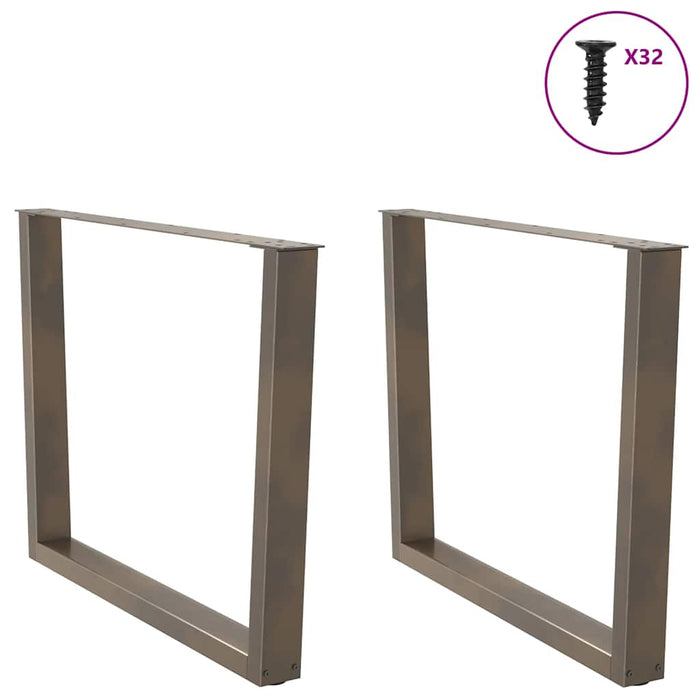 Picioare de masă în formă de V, 2 buc., oțel natural, 100 x (72-73,3) cm WALTI