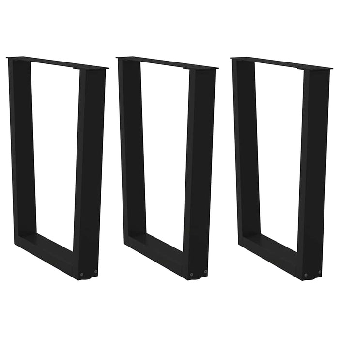 Picioare de masă în formă de V, 3 buc., negru, 70x (72-73,3) cm, oțel WALTI