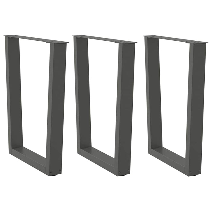 Picioare de masă în formă de V, 3 buc., antracit, 70x(72-73,3) cm, oțel WALTI