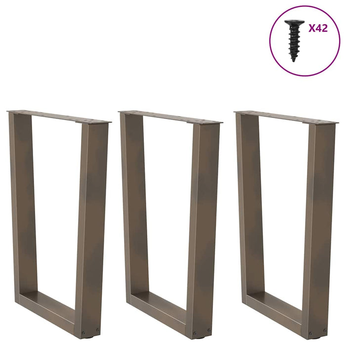 Picioare de masă în formă de V, 3 buc., oțel natural, 70x(72-73,3) cm WALTI