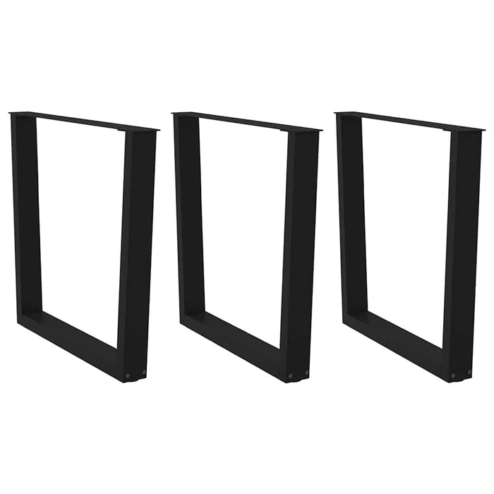 Picioare de masă în formă de V, 3 buc., negru, 80x(72-73,3) cm, oțel WALTI
