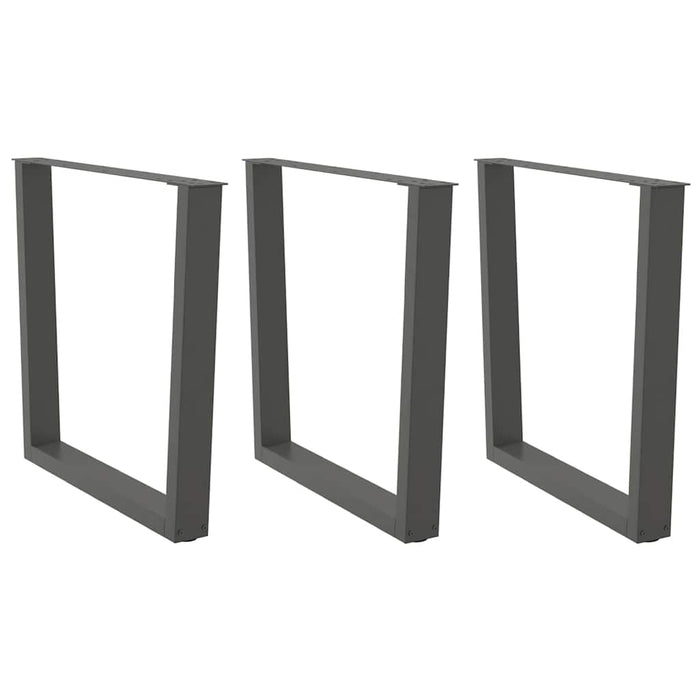 Picioare de masă în formă de V, 3 buc., antracit, 80x(72-73,3) cm, oțel WALTI