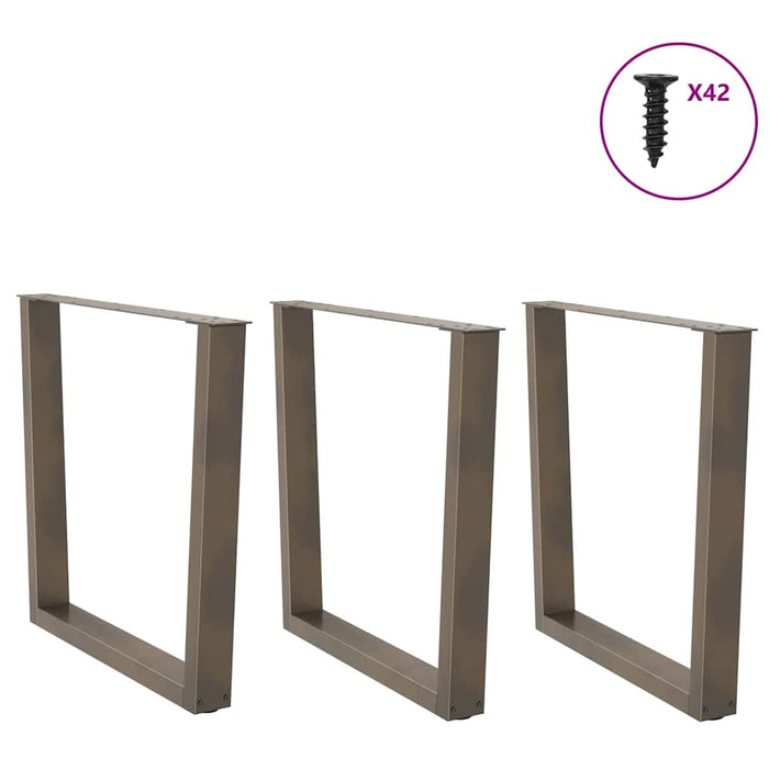 Picioare de masă în formă de V, 3 buc., oțel natural, 80x(72-73,3) cm WALTI