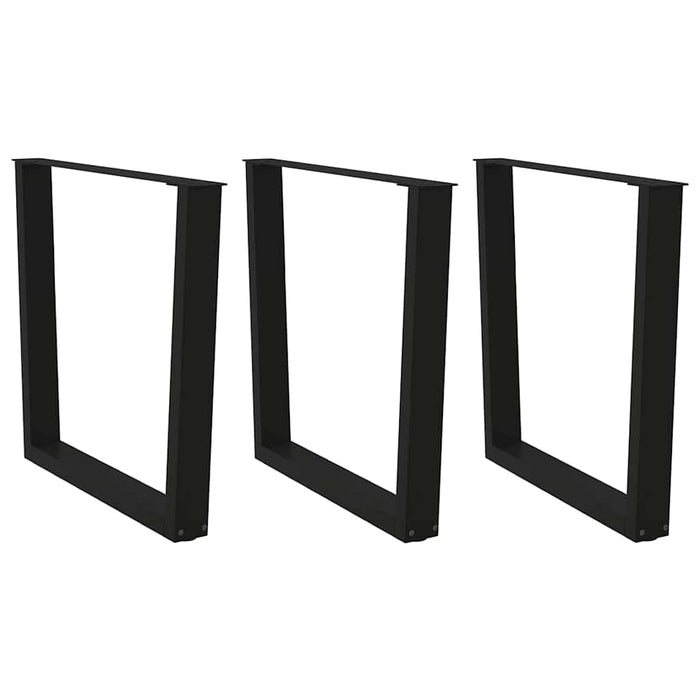 Picioare de masă în formă de V, 3 buc., negru, 90x (72-73,3) cm, oțel WALTI