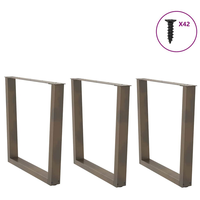 Picioare de masă în formă de V, 3 buc., oțel natural, 90 x (72-73,3) cm WALTI