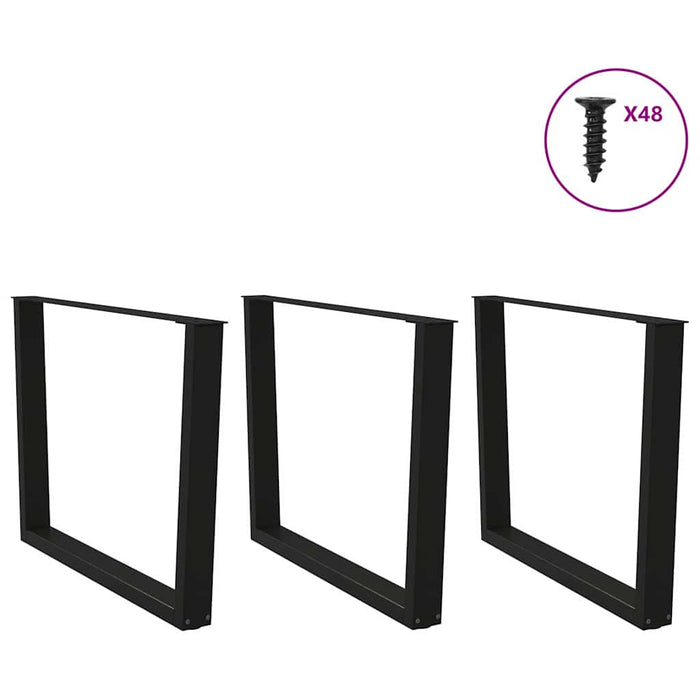 Picioare de masă în formă de V, 3 buc., negru, 100 x (72-73,3) cm, oțel WALTI
