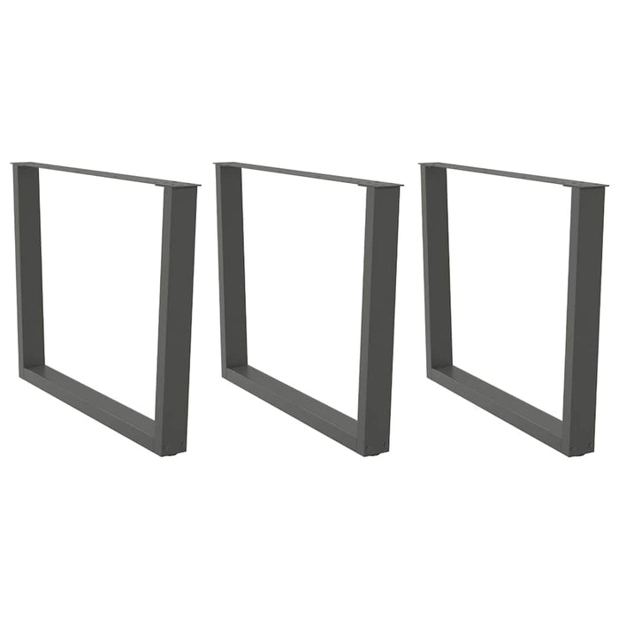Picioare de masă în formă de V, 3 buc., antracit, 100x(72-73,3) cm, oțel WALTI