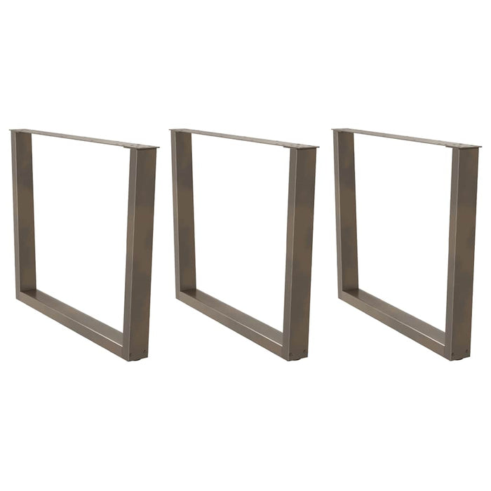 Picioare de masă în formă de V, 3 buc., oțel natural, 100 x (72-73,3) cm WALTI