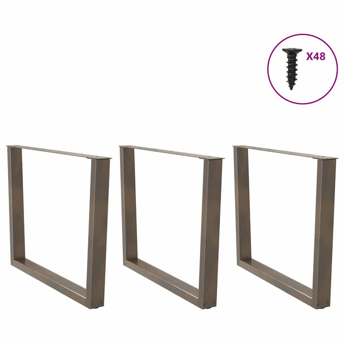 Picioare de masă în formă de V, 3 buc., oțel natural, 100 x (72-73,3) cm WALTI