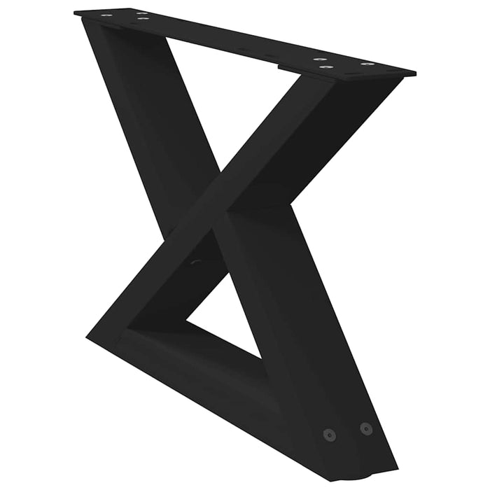Picioare pentru măsuță de cafea, 2 buc., negru, 50x(30-31,3) cm, oțel WALTI