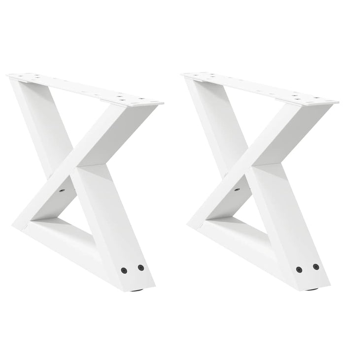 Picioare pentru măsuță de cafea, 2 buc., alb, 50x(30-31,3) cm, oțel WALTI