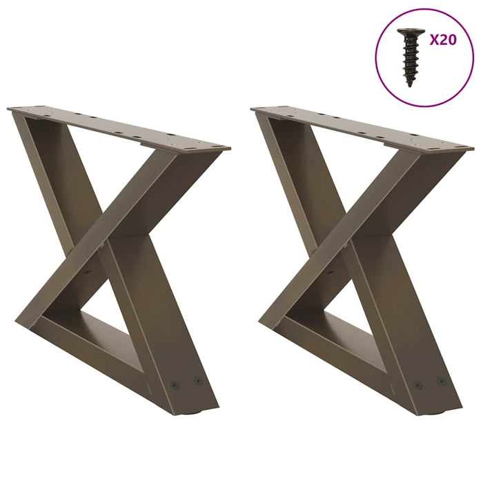 Picioare pentru măsuță de cafea, 2 buc., oțel natural, 50x(30-31,3) cm WALTI