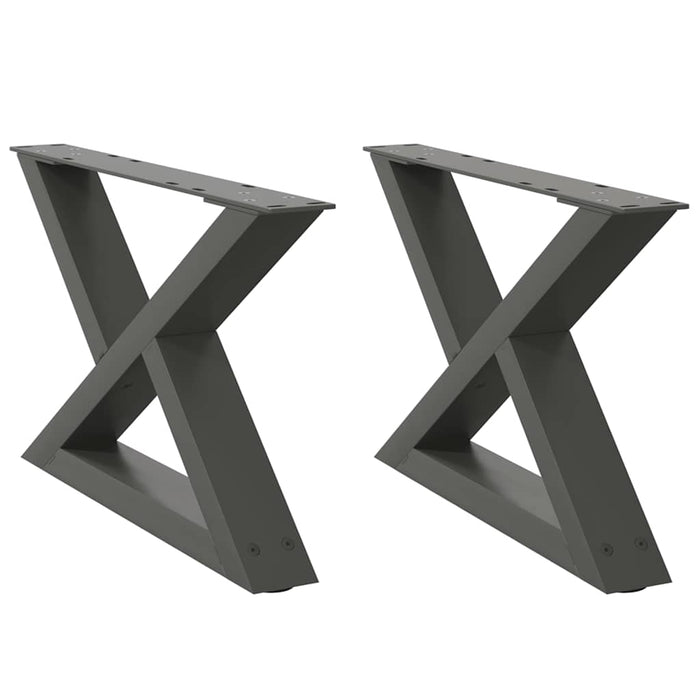 Picioare pentru măsuță de cafea, 2 buc., antracit, 60x(30-31,3) cm, oțel WALTI