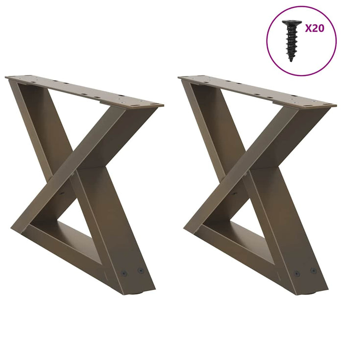 Picioare pentru măsuță de cafea, 2 buc., oțel natural, 60 x (30-31,3) cm WALTI