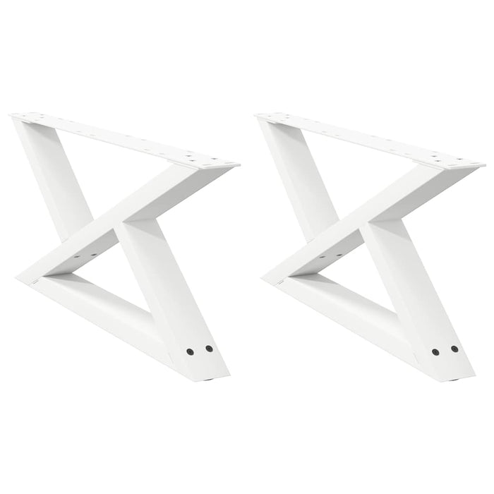 Picioare pentru măsuță de cafea, 2 buc., alb, 70x(30-31,3) cm, oțel WALTI