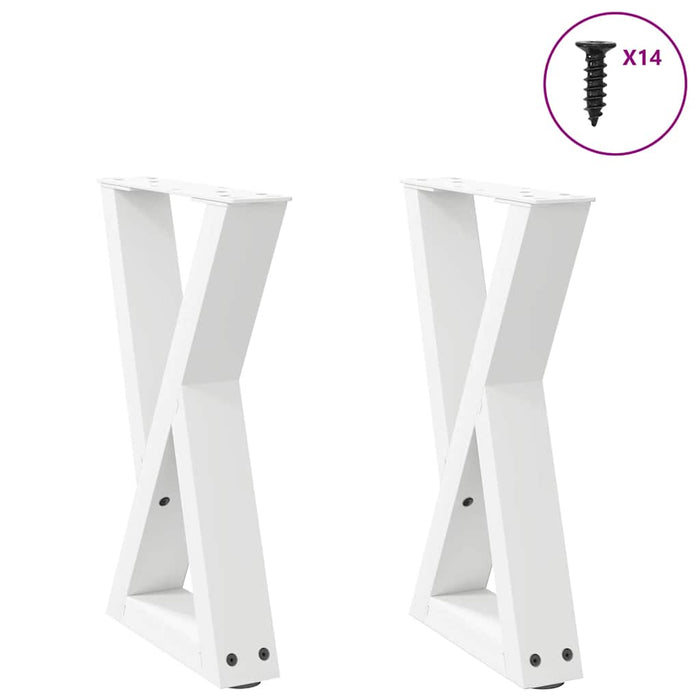 Picioare pentru măsuță de cafea, 2 buc., alb, 28x (42-43,3) cm, oțel WALTI