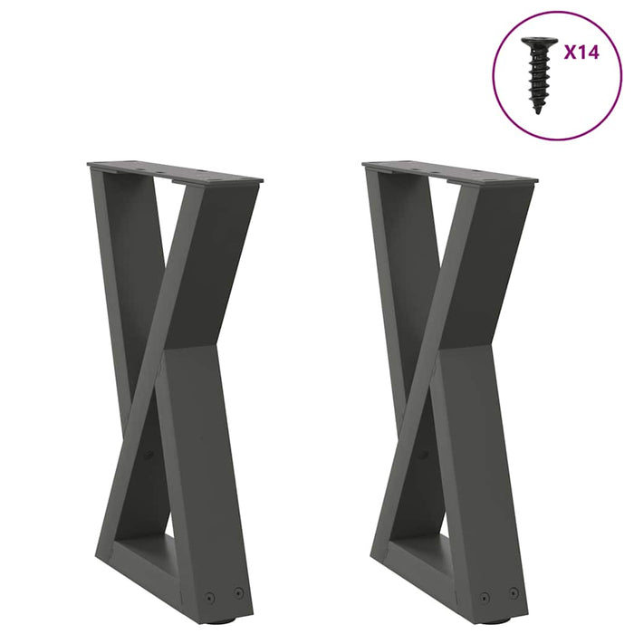Picioare pentru măsuță de cafea, 2 buc., antracit, 28x(42-43,3) cm, oțel WALTI