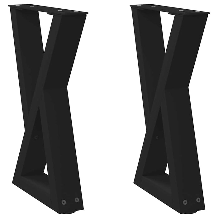 Picioare pentru măsuță de cafea, 2 buc., negru, 38x(42-43,3) cm, oțel WALTI