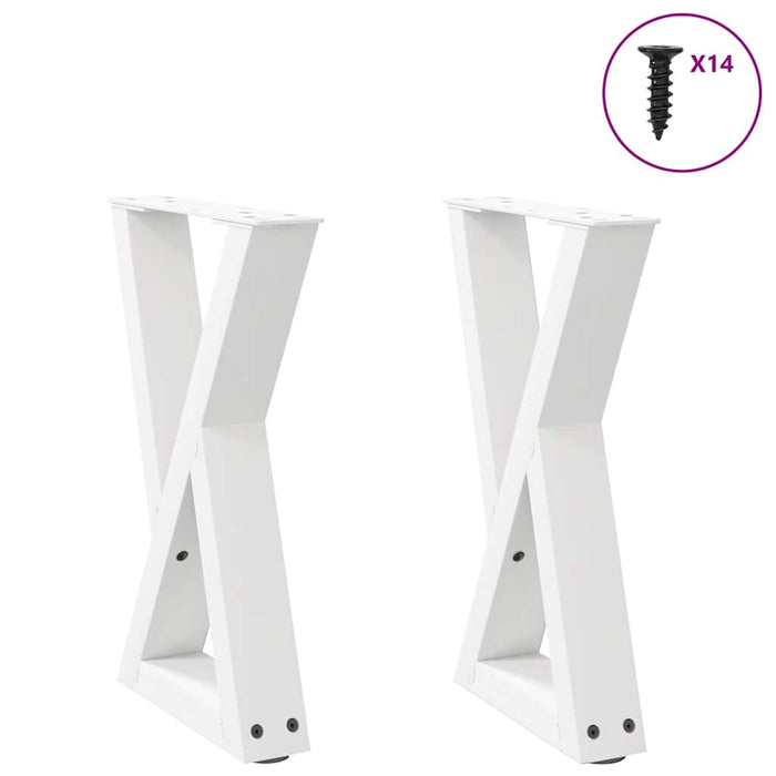 Picioare pentru măsuță de cafea, 2 buc., alb, 38x(42-43,3) cm, oțel WALTI