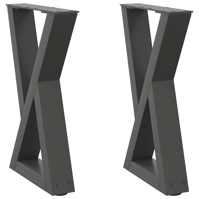 Picioare pentru măsuță de cafea, 2 buc., antracit, 38x(42-43,3) cm, oțel WALTI