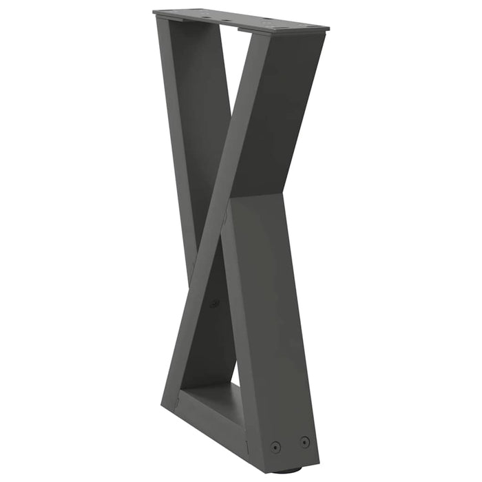 Picioare pentru măsuță de cafea, 2 buc., antracit, 38x(42-43,3) cm, oțel WALTI