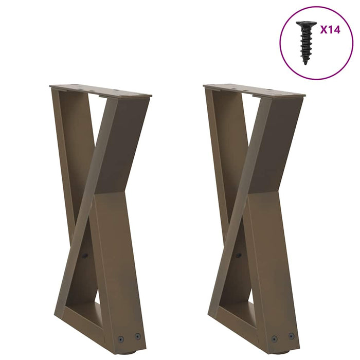 Picioare pentru măsuță de cafea, 2 buc., oțel natural, 38x(42-43,3) cm WALTI
