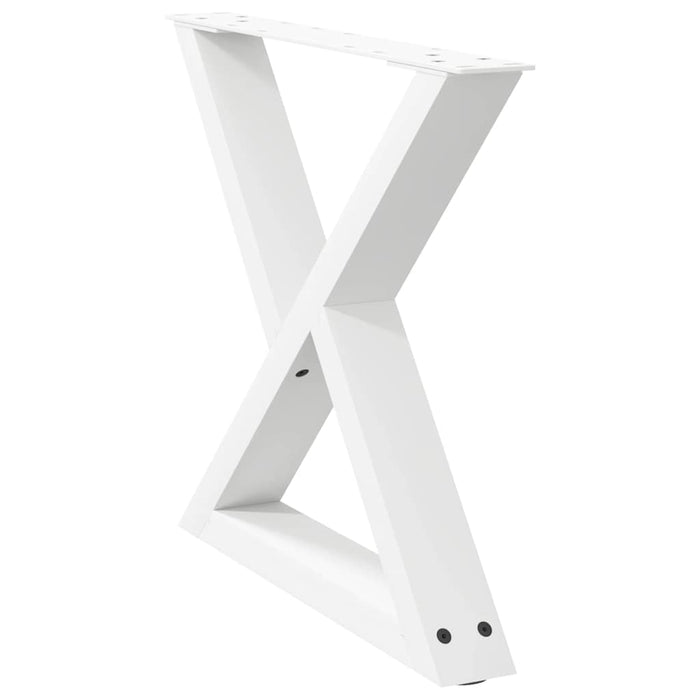 Picioare pentru măsuță de cafea, 2 buc., alb, 50x(42-43,3) cm, oțel WALTI