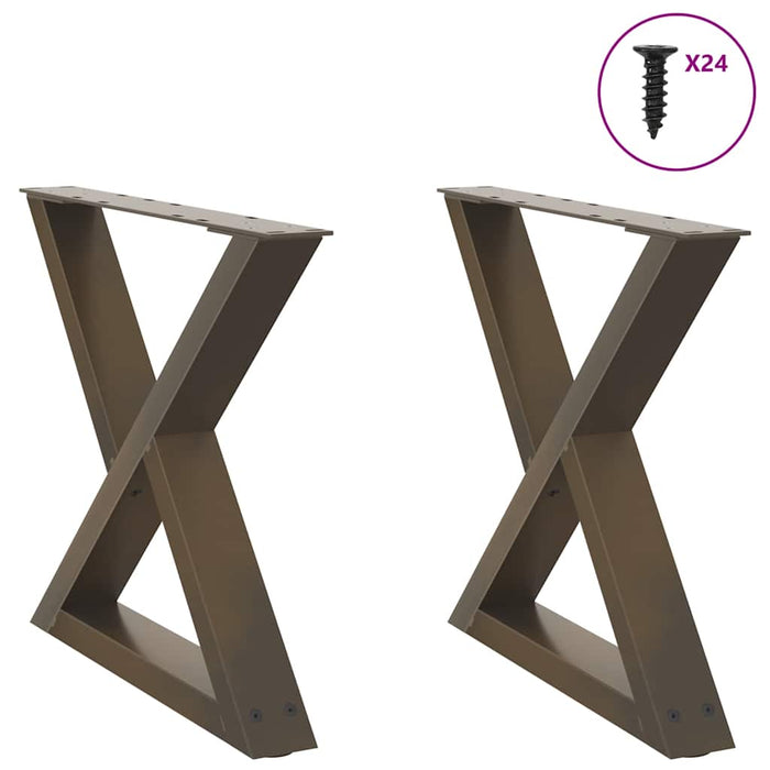 Picioare pentru măsuță de cafea, 2 buc., oțel natural, 60 x (42-43,3) cm WALTI