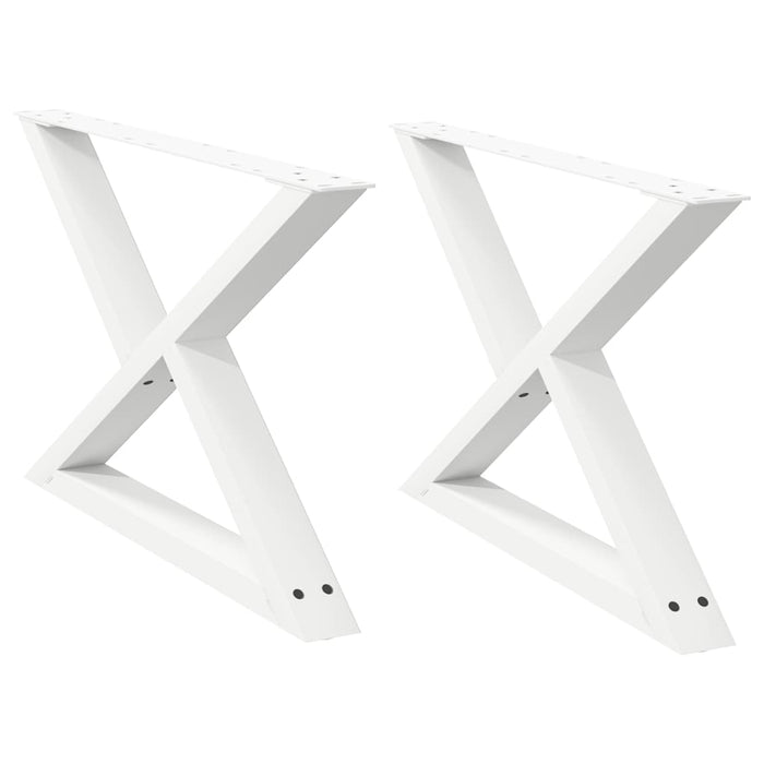 Picioare pentru măsuță de cafea, 2 buc., alb, 70x(42-43,3) cm, oțel WALTI