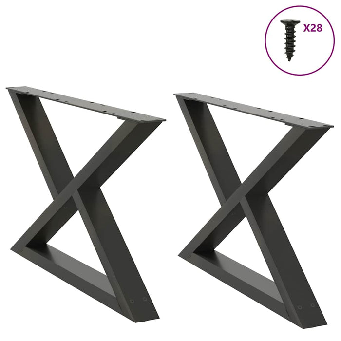 Picioare pentru măsuță de cafea, 2 buc., antracit, 70x(42-43,3) cm, oțel WALTI