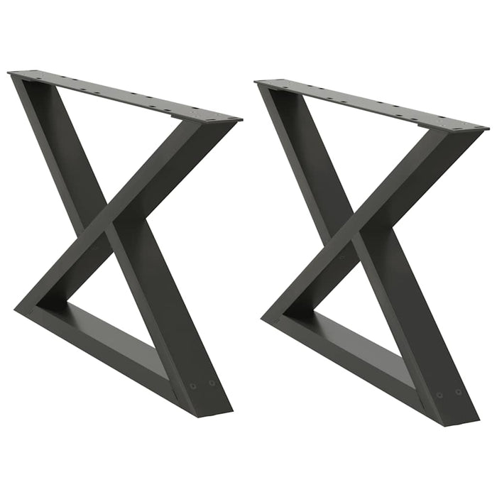 Picioare pentru măsuță de cafea, 2 buc., antracit, 70x(42-43,3) cm, oțel WALTI