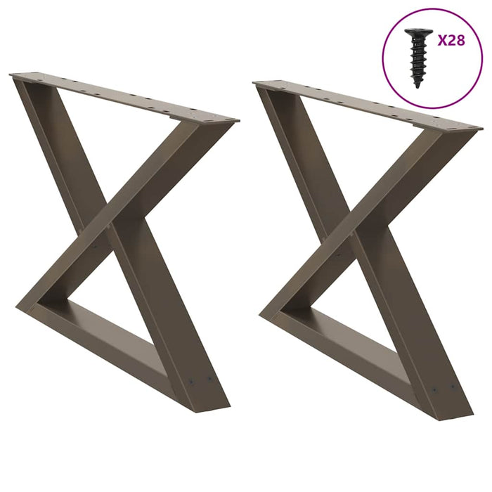 Picioare pentru masă de cafea, 2 buc., oțel natural, 70x (42-43,3) cm WALTI