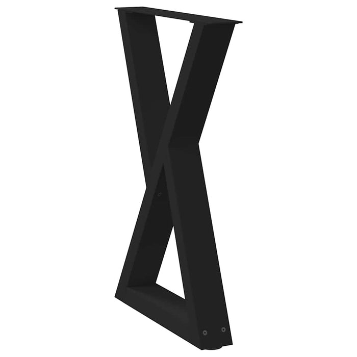 Picioare masă de sufragerie, 2 buc., negru, 50x(72-73,3) cm, oțel WALTI
