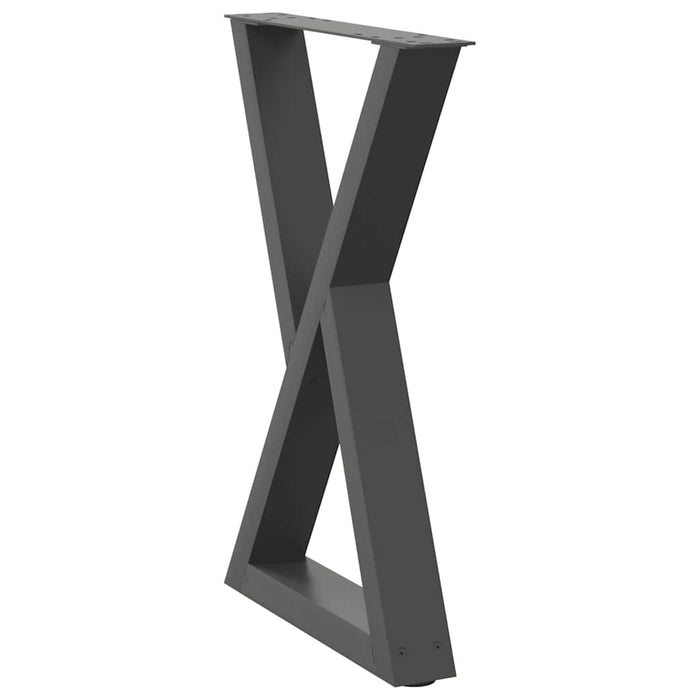 Picioare masă de sufragerie, 2 buc., antracit, 50x(72-73,3) cm, oțel WALTI