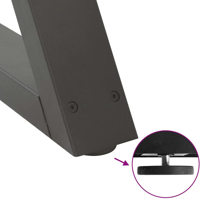 Picioare masă de sufragerie, 2 buc., antracit, 50x(72-73,3) cm, oțel WALTI