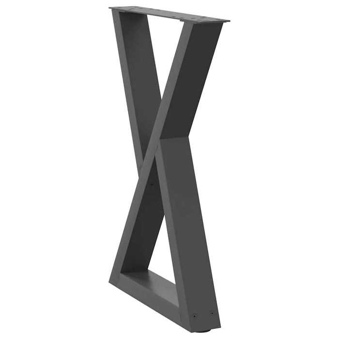 Picioare masă de sufragerie, 2 buc., antracit, 60x(72-73,3) cm, oțel WALTI