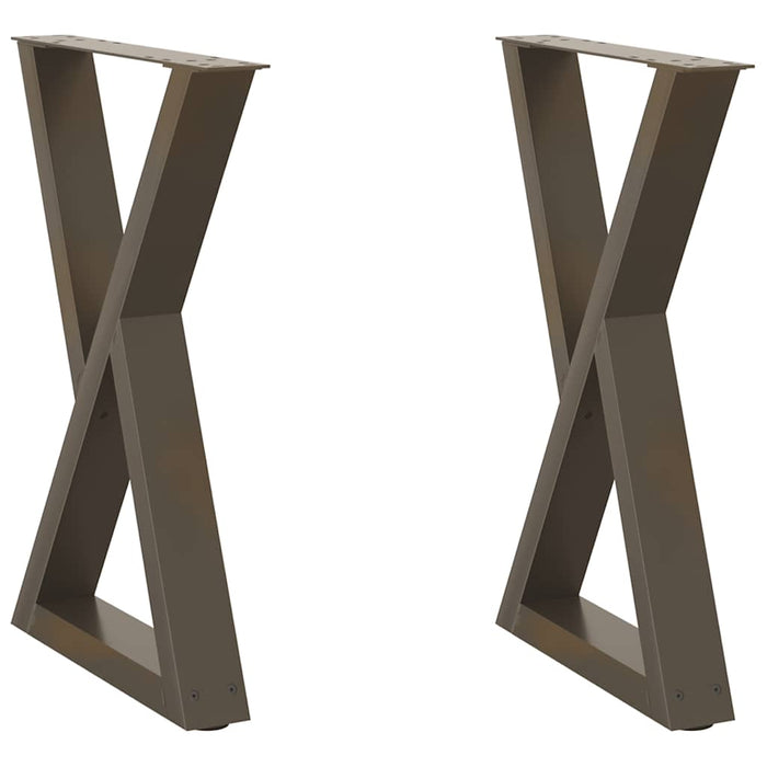 Picioare masă de sufragerie, 2 buc., oțel natural, 60 x (72-73,3) cm WALTI
