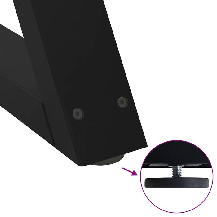 Picioare masă de sufragerie, 2 buc., negru, 80x(72-73,3) cm, oțel WALTI