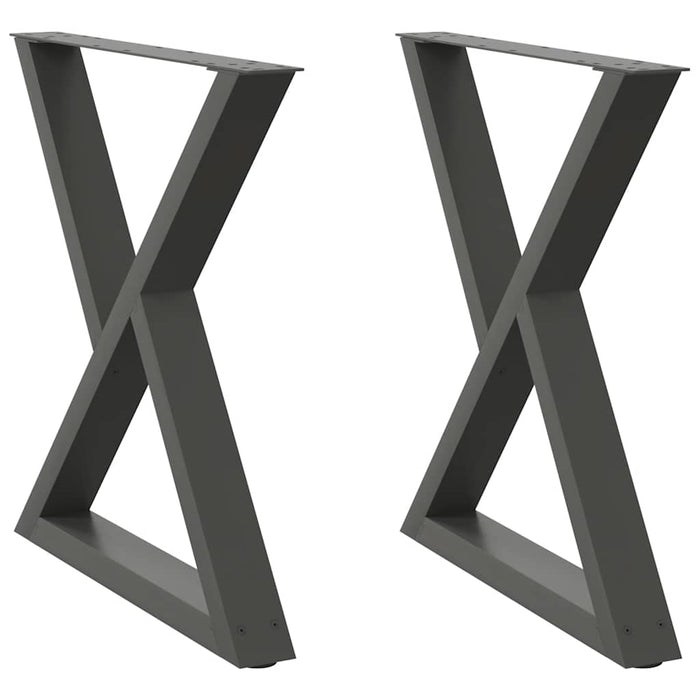 Picioare masă de sufragerie, 2 buc., antracit, 80x(72-73,3) cm, oțel - WALTI WALTI