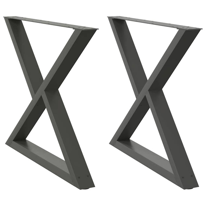 Picioare masă de sufragerie, 2 buc., antracit, 90x(72-73,3) cm, oțel - WALTI WALTI