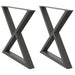 Picioare masă de sufragerie, 2 buc., antracit, 90x(72-73,3) cm, oțel - WALTI WALTI