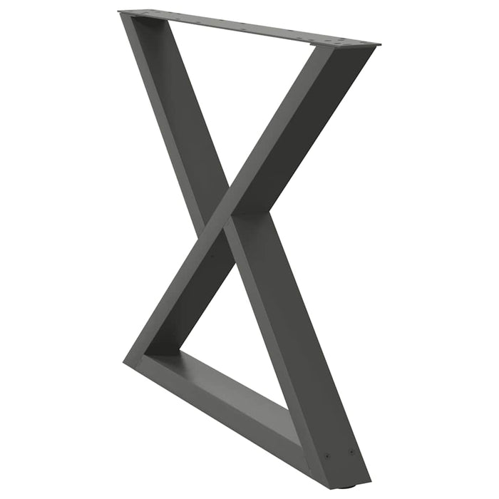 Picioare masă de sufragerie, 2 buc., antracit, 90x(72-73,3) cm, oțel - WALTI WALTI