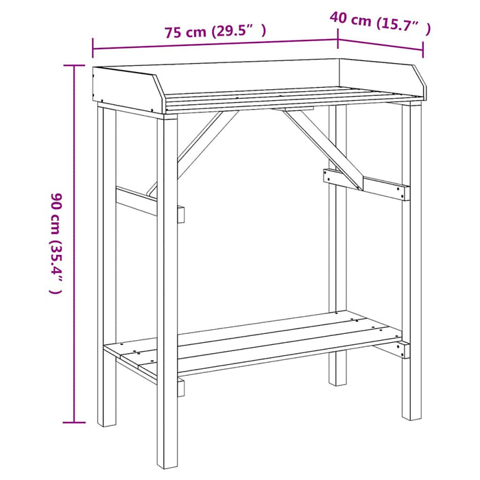 Masă pentru ghivece Maro 75 x 40 x 90 cm Lemn de pin masiv WALTI