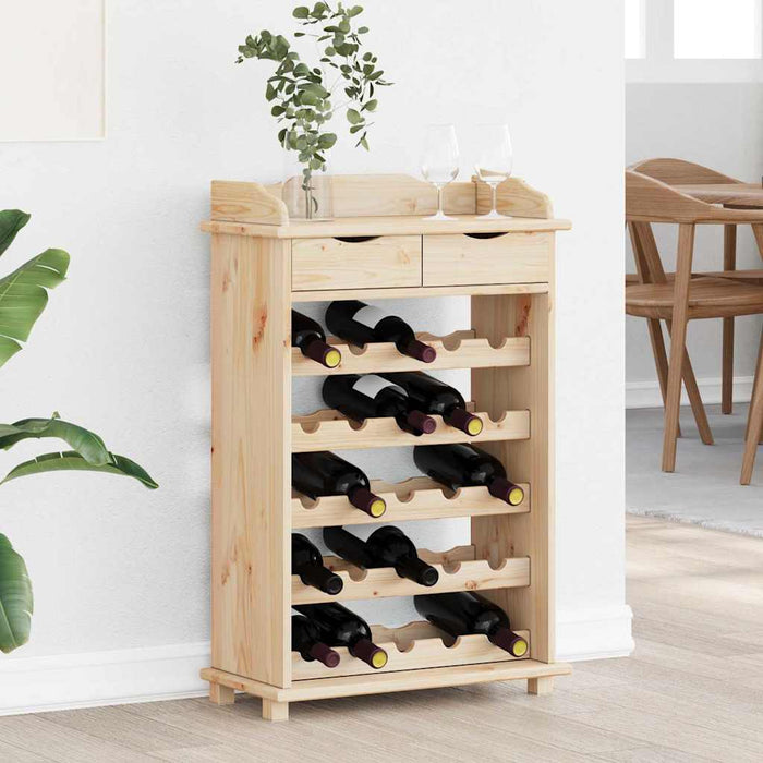 Raft pentru vin natural 58 x 28 x 90 cm Lemn de pin masiv - WALTI WALTI