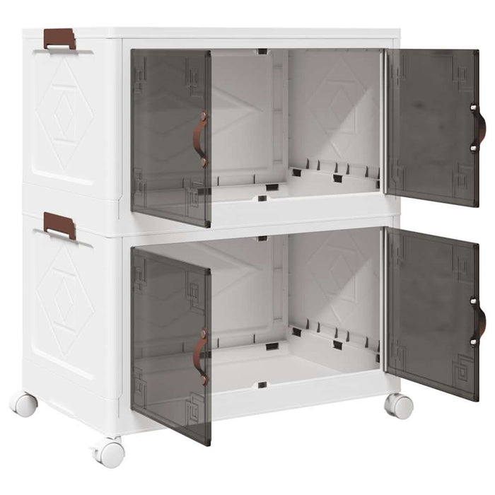 Cutie de depozitare stivuită cu roți 2 niveluri 75 L 64x40x76cm - WALTI WALTI