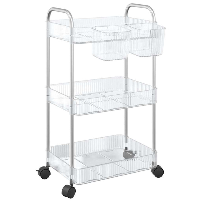 Cărucior de depozitare cu 3 niveluri transparent acrilic WALTI