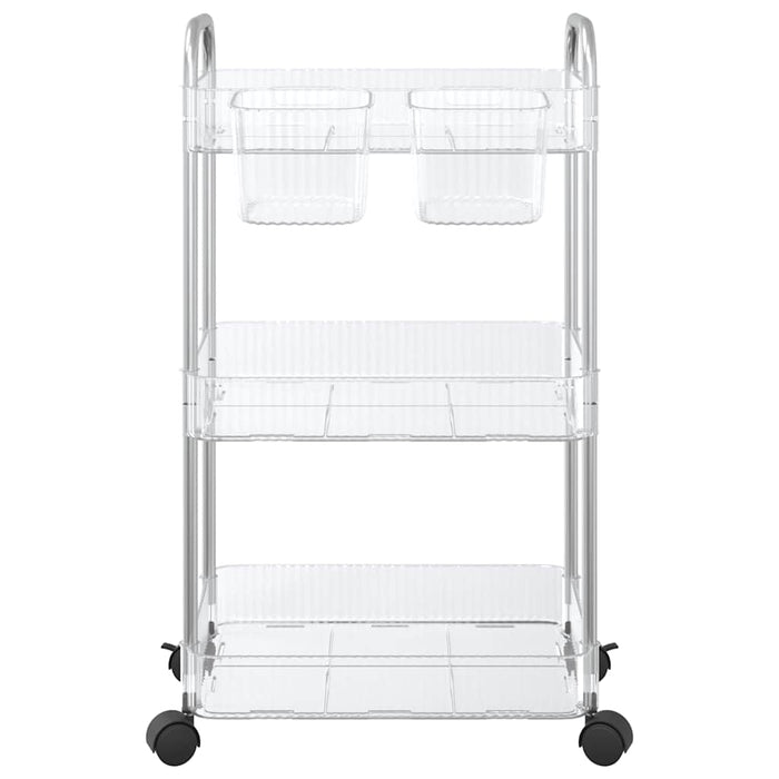 Cărucior de depozitare cu 3 niveluri transparent acrilic WALTI