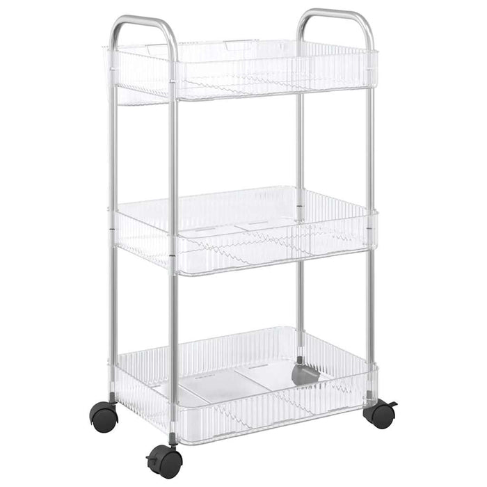 Cărucior de depozitare cu 3 niveluri transparent acrilic WALTI