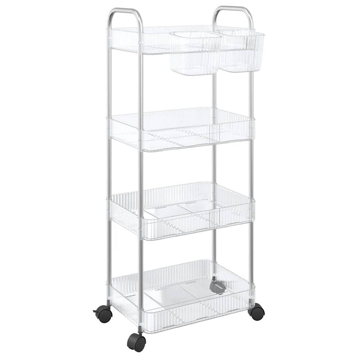 Cărucior de depozitare cu 4 niveluri, transparent acrilic WALTI